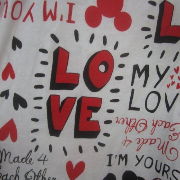 Disney Pajama Bottom Teen Mickey Minnie Love XL 15/17 drawstring elastic - Picture 6 of 12